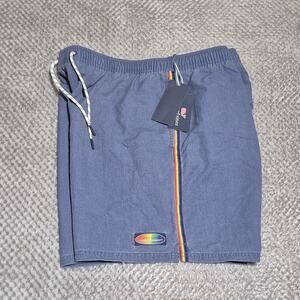 Vineyard Vines Island Chappy Swim Trunk Blue Stripe Lined Board Short XL Pockets